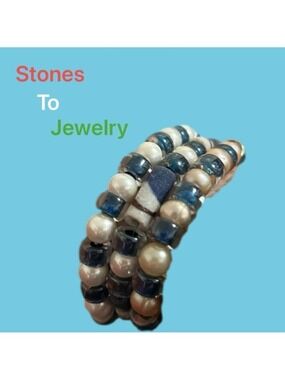 Handmade Unique magnetic bracelets/necklace Glass, ceramic, & pearls beads.